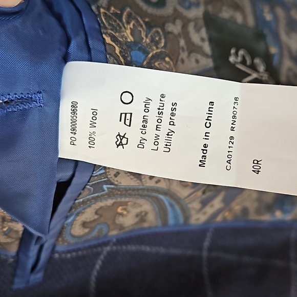 Tallia Mens Sport Coat Wool Paisley Lining GQ Style Plaid Executive Casual 40R - Picture 10 of 14